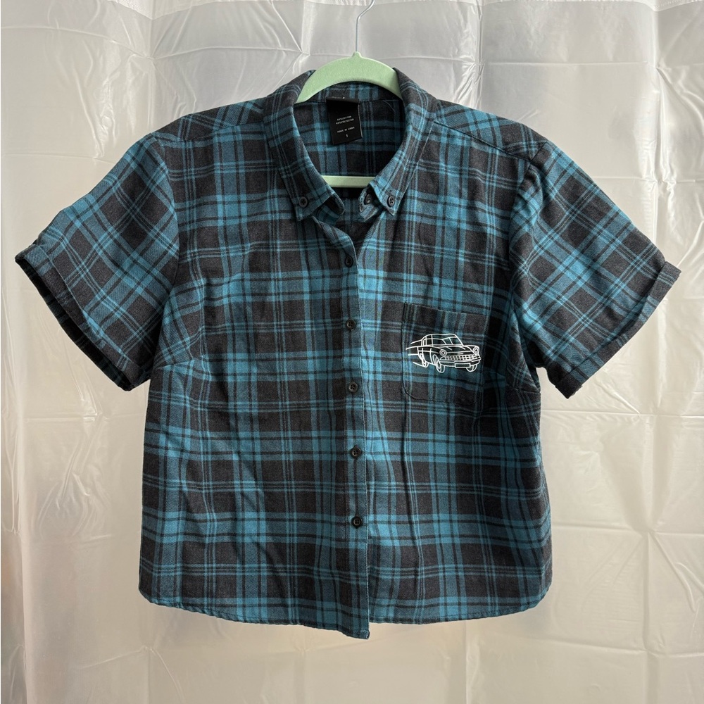 Hot Topic Harry Potter Whomping Willow Plaid Button Down